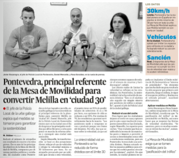 Prensa 2. Pontevedra, principal referente para convertir Melilla en ciudad 30